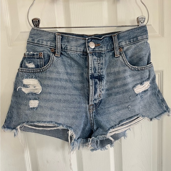 Aeropostale Pants - Aeropostale boyfriend Light Blue Distressed Jean Shorts size 10 summer vacation
